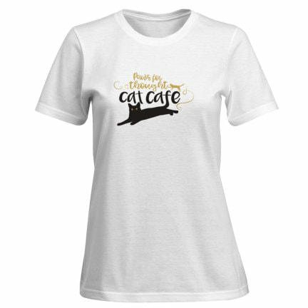  Paws  For Thought Cat  Cafe  Tshirt